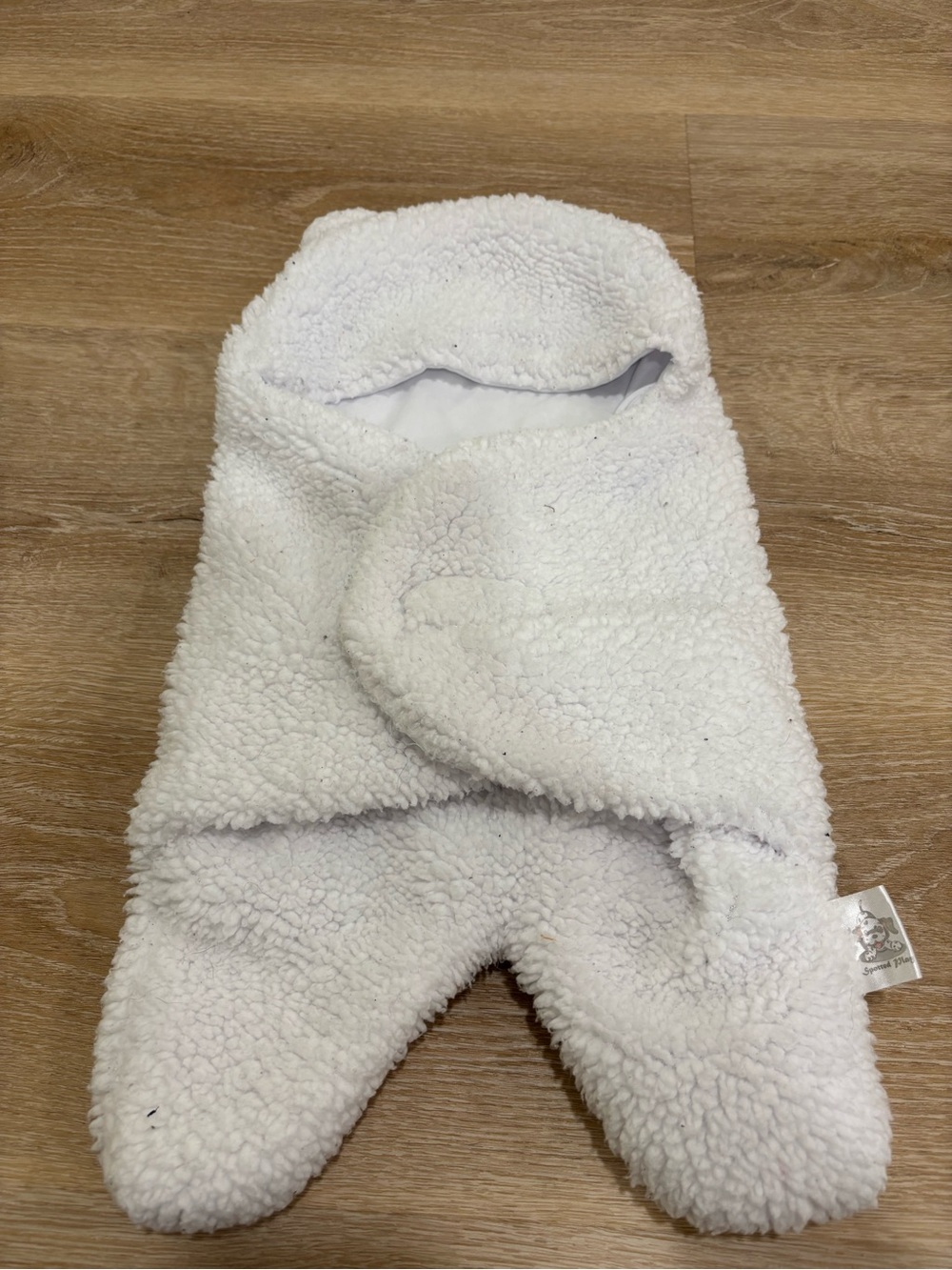 Cozy White Sherpa Baby Wrap Hooded Swaddle